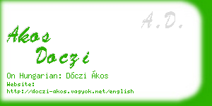 akos doczi business card