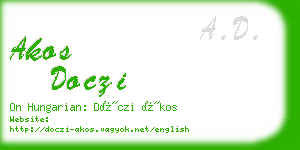 akos doczi business card